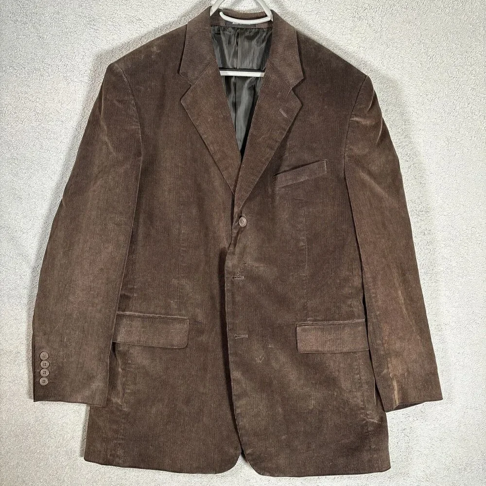 Milano Men’s Brown Corduroy Blazer 3 Button Inside Pen Pocket Size 44‎ Chest